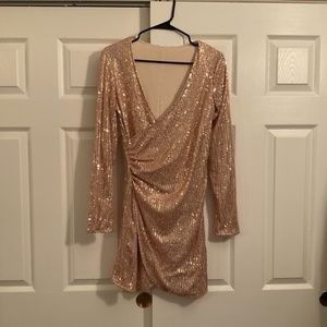 Rose Gold Wrap Party Dress